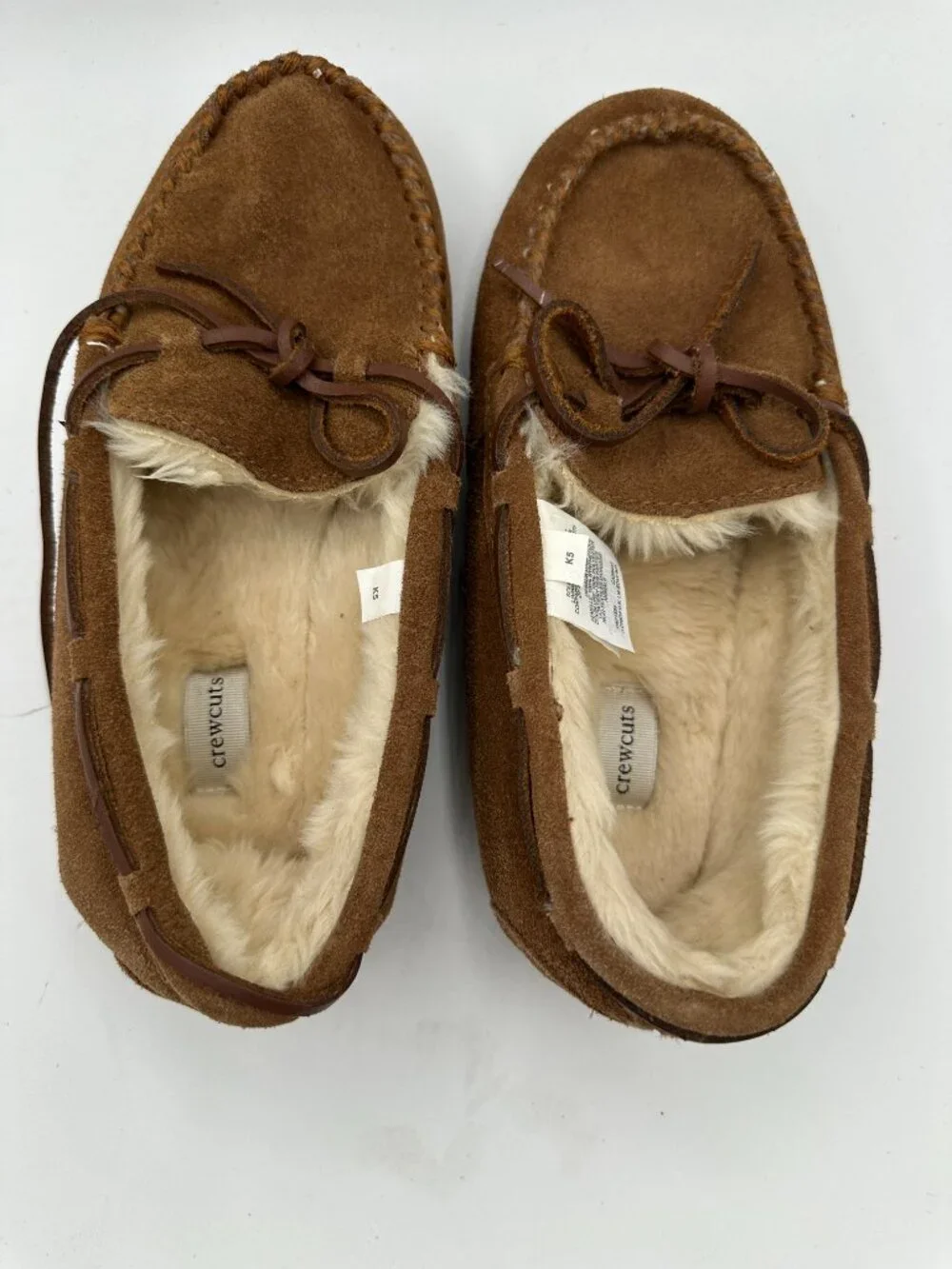 Crewcuts by J.Crew Faux-Shearling Lining Leather Moccasins Kids 5